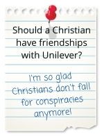 I'm so glad Christians don't fall for conspiracies anymore!